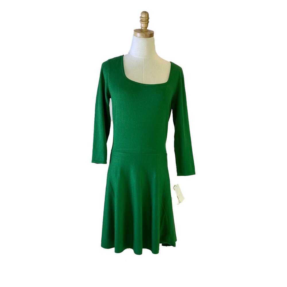 NWT Women's Kelly Green Skater Dress thick knit